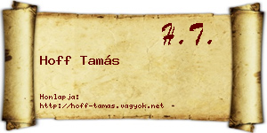 Hoff Tamás névjegykártya
